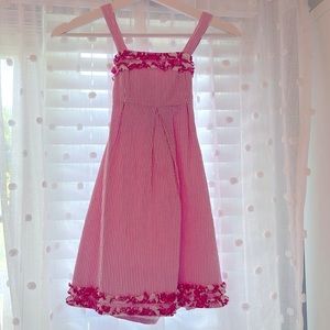 Lilly Pulitzer Girls Dress, Size 7, Pink Seersucker